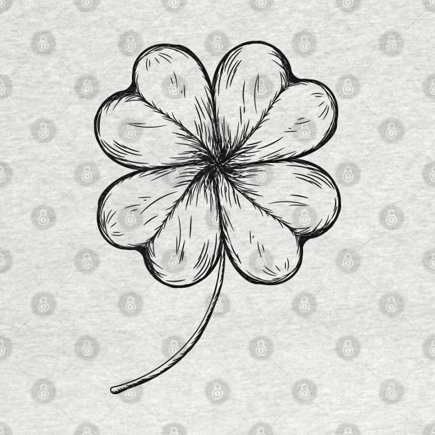 Irish Shamrock Four-leaf Lucky Clover by Nartissima